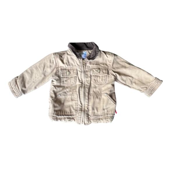 OLD NAVY toddler tan canvas lined barn chore coat jacket sz 18-24M - Picture 1 of 6